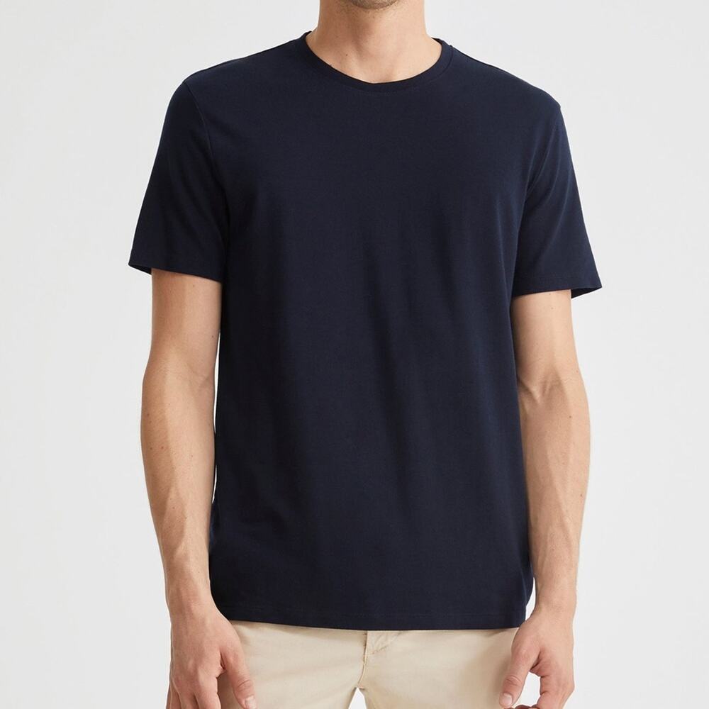 Adriano Goldschmied Navy Blue Crewneck Short Sleeve T-shirt Cotton Size XL